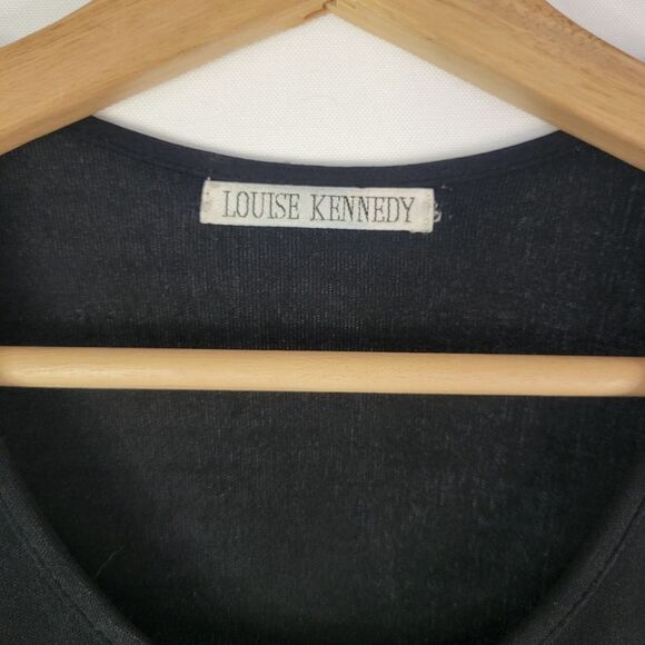 Louise Kennedy Elegant Black Sleeveless Wrap-Around Dress - Picture 9 of 14